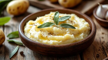 Creamy Brown Butter Potato Mash. Gourmet Comfort Food concept