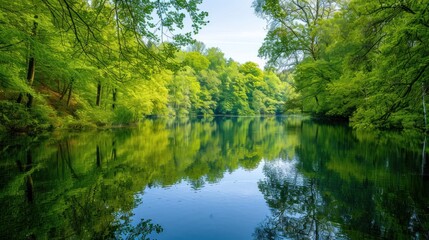 Serene Reflection in a Tranquil Forest