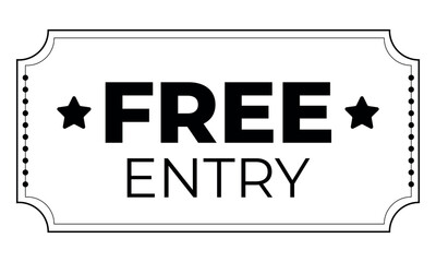 Free entry ticket. Vintage ticket. Free ticket. Vector illustration