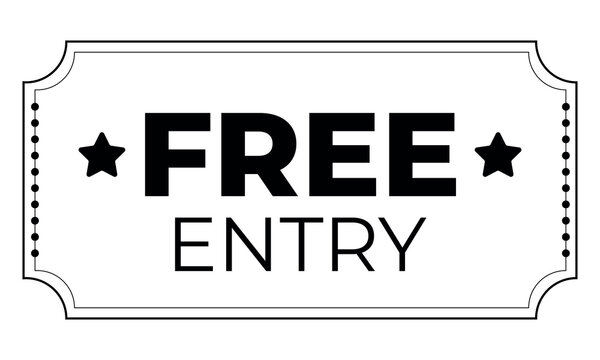 Free entry ticket. Vintage ticket. Free ticket. Vector illustration