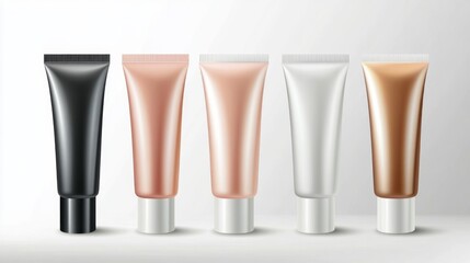 Vector realistic illustration of cosmetic tubes on a white background.