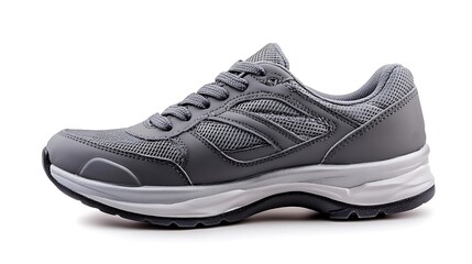 Gray Athletic Sneaker on a White Background