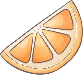 A piece of orange hand draw illustration