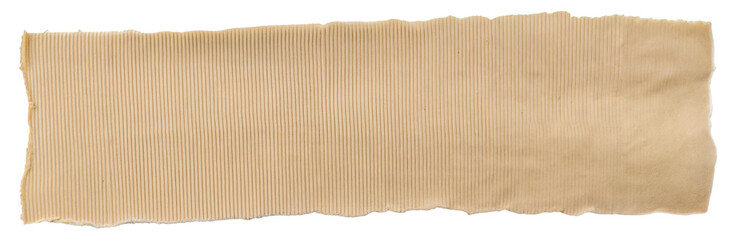 PNG Textured brown paper strip with ribbed surface, cut out