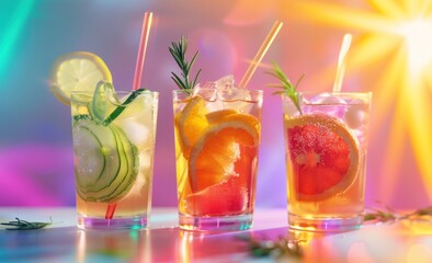 Refreshing Summer Cocktails with Citrus Fruits and Herbs