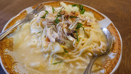 delicious traditional Javanese noodles with creamy soup