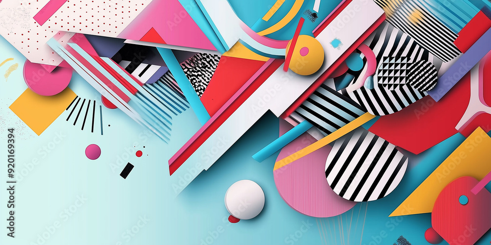 Aufkleber Abstract composition featuring geometric shapes creating dynamic and modern design