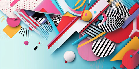 Obraz premium Abstract composition featuring geometric shapes creating dynamic and modern design