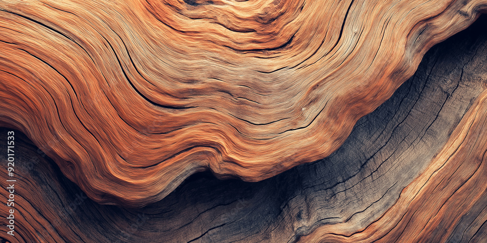 Aufkleber closeup of wood grain forming interesting patterns with warm tones