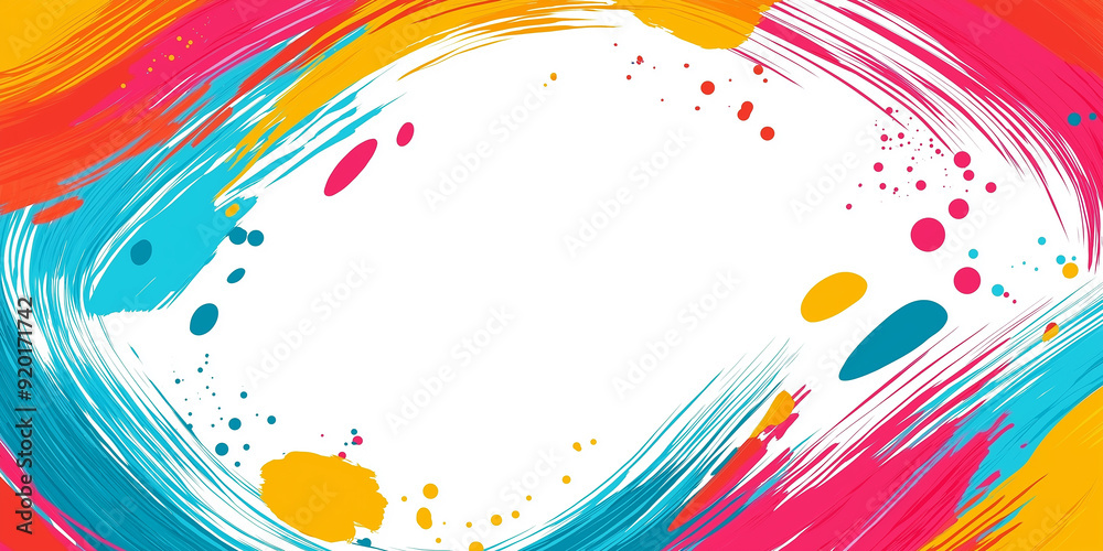 Poster Bold and bright abstract background with a white copy space in the center