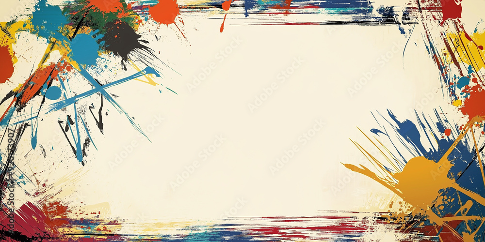 Poster Colorful abstract background with copy space bordering painted edges