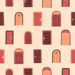 Collection of Door Shaker Vector Seamless Pattern illustration for Print, Wallpaper, Decoration.