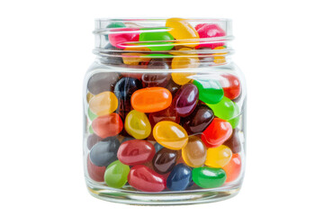 Colorful Jelly Beans in a Glass Jar