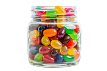Colorful Jelly Beans in a Glass Jar