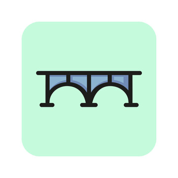 recommend clip art: Aqueduct bridge line icon. Building, industrial, modern. Architecture concept. Vector illustration can be used for topics like bridges, construction, architecture