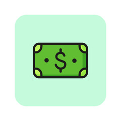 Dollar currency line icon. Income, payment, cash, banknote. Money exchange concept. Vector illustration can be used for topics like investment, financial crisis, monetary