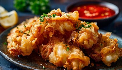 plate fried shrimp