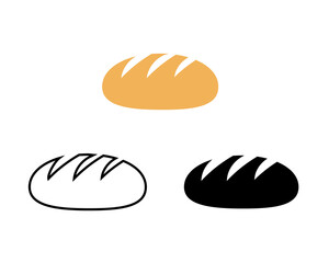 シンプルなパンのアイコンイラストセット