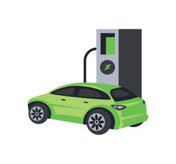 electric car in a station