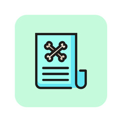 Scary article line icon. Article, news, headline. News concept. Vector illustration can be used for topics like broadcasting, headlines, breaking news