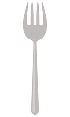 Silver fork flat icon isolated on white background.