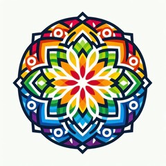 Fototapeta premium rainbow series mandala icon , vector