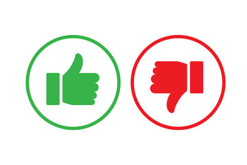 Thumbs up and down icon symbol. SVG File. Can change colors