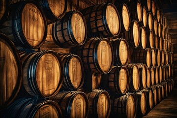 Wine Cellar with Barrels Global Connections