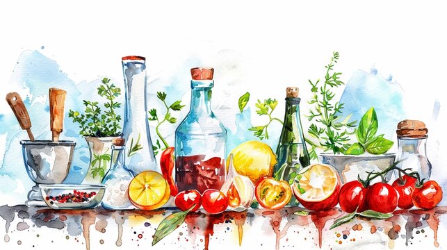 Cooking classes with local chefs,Clipart, watercolor illustration, Perfect for nursery art The style is hand  drawn, white background