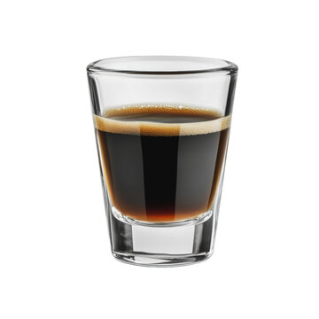 PNG Dark espresso shot in a glass on a table