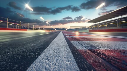 Obraz premium Race Track At Sunset