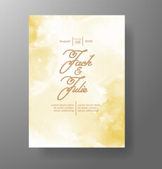 Wedding invitation with Abstract splashed watercolor background