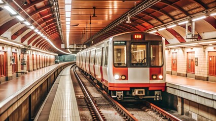 Obraz premium subway line at the station