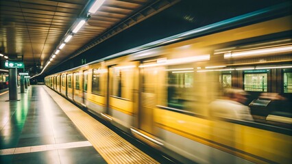 subway line at the station