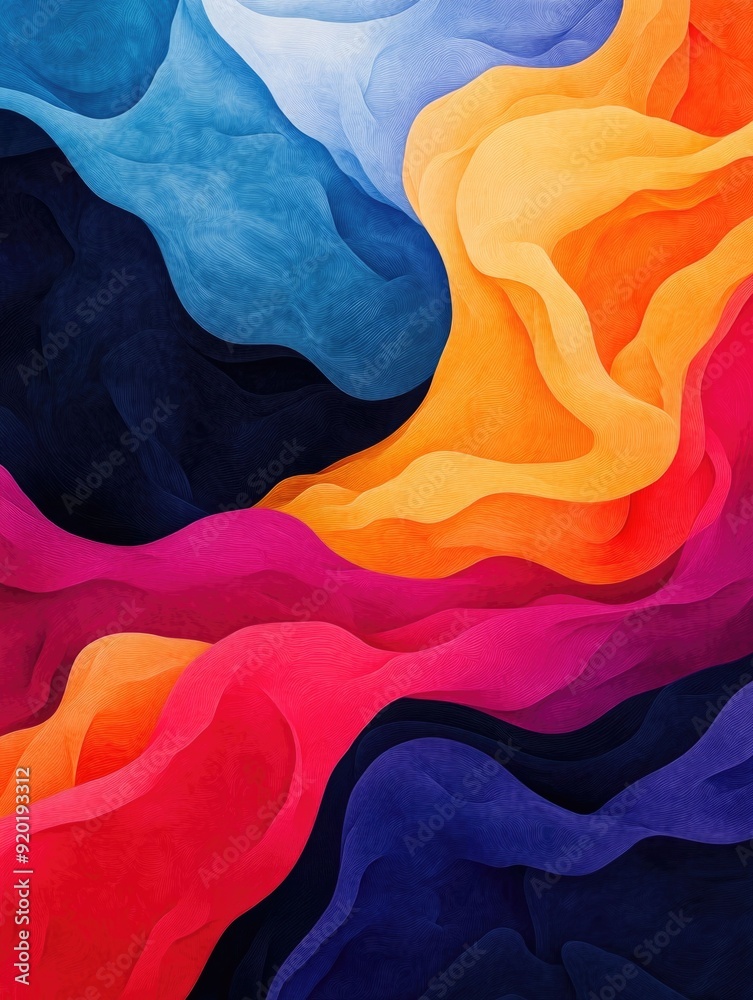 Poster intricately intertwined abstract fluid shapes in a captivating composition a digital artwork featuri