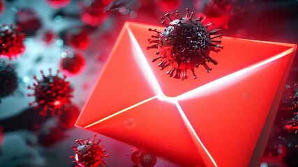 Email inbox alert and spam virus with warning, email security protection alert, new email notification and internet communication concept, email technology icon, junk mail compromised information.