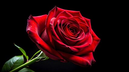 Red Rose isolated on black background, High resolution image