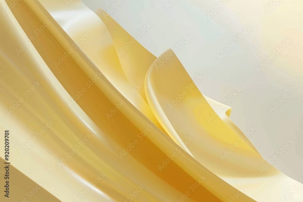 Poster A close-up shot of yellow paper on a white background, ideal for use in presentations or as a design element