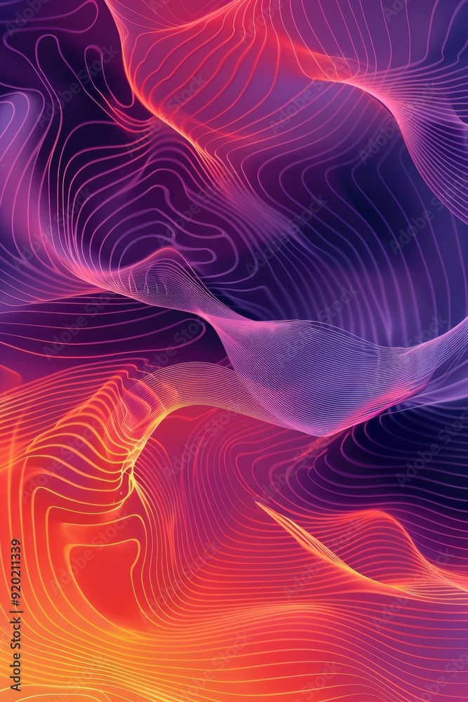 Poster Close-up shot of a vibrant background featuring multiple colored lines