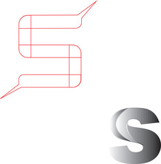 set of S letter logo design 