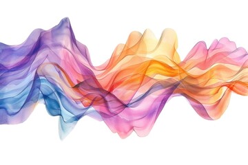 A wave of colored smoke on a white background