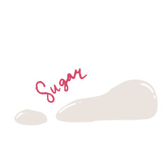 white sugar, and honey isolated onmwhite background