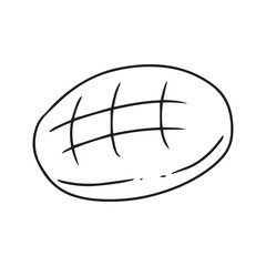 black line hand drawn breakfast foods, croissants, cheese, sandwiches, pancakes. coloring children books. coloring children books 