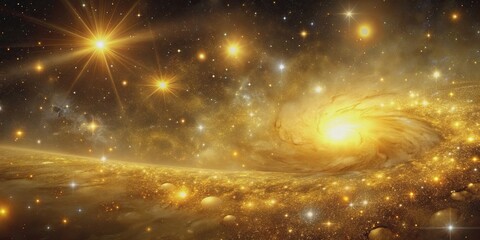 Golden Galaxy wallpaper with elegant, shiny, and cosmic vibes , Gold, galaxy, universe, celestial, stars, cosmos