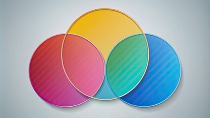 Venn diagram with three circles overlapping each other , intersection, comparison, relationships, graphic, visualization