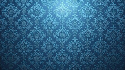 Elegant blue wallpaper with intricate floral patterns , blue, wallpaper, decor, design, texture,...