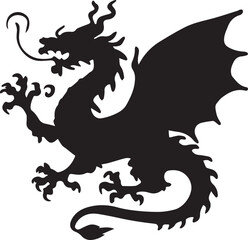 black dragon on white