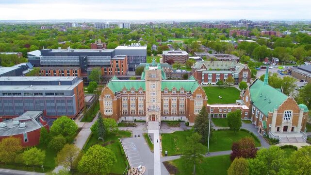 Concordia University Campus in Montreal from Above, Wide Shot