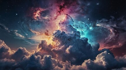 Fototapeta premium Cloud and milk way sky galaxies, HD Quality photo illustration