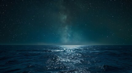Beautiful starry sky over sea at night